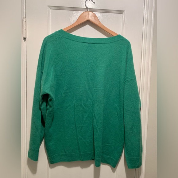 Talbots Pure Cashmere Green Shoulder Sweater Preppy 2x - Picture 5 of 13